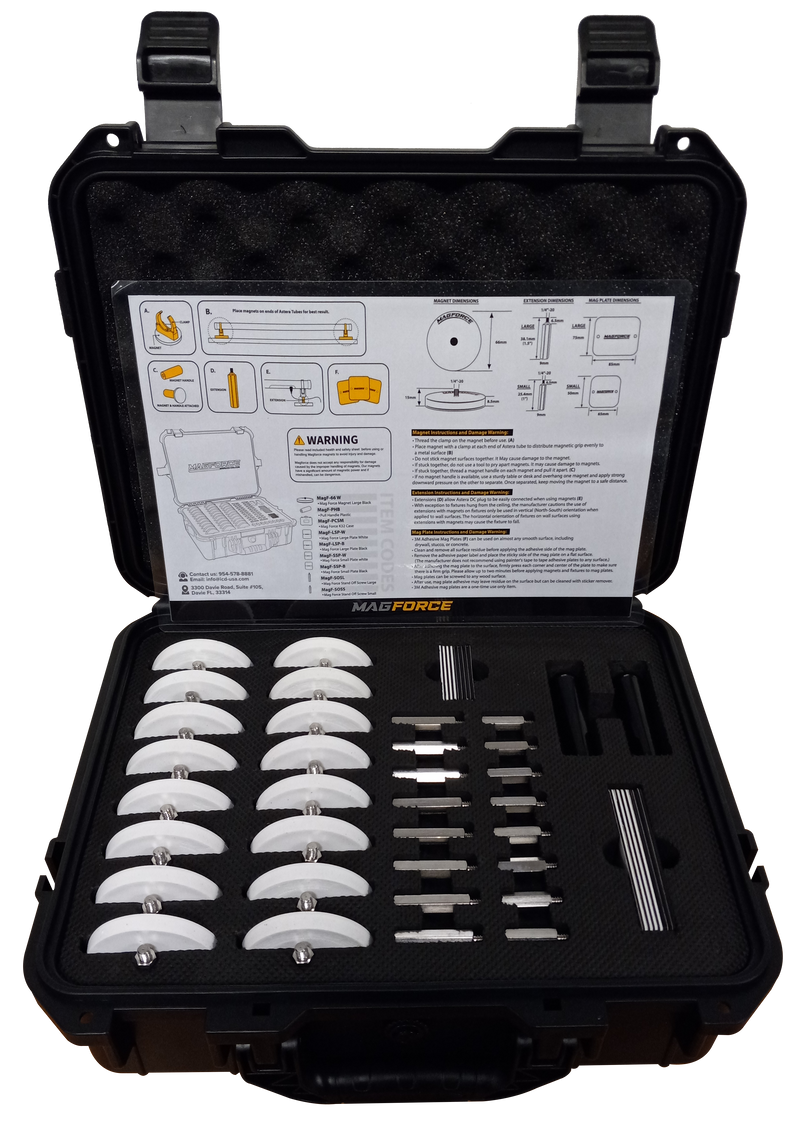MAGFORCE Essential Kit 16 Piece - Magnet Accessories Kit for LED Tube Light Rigging